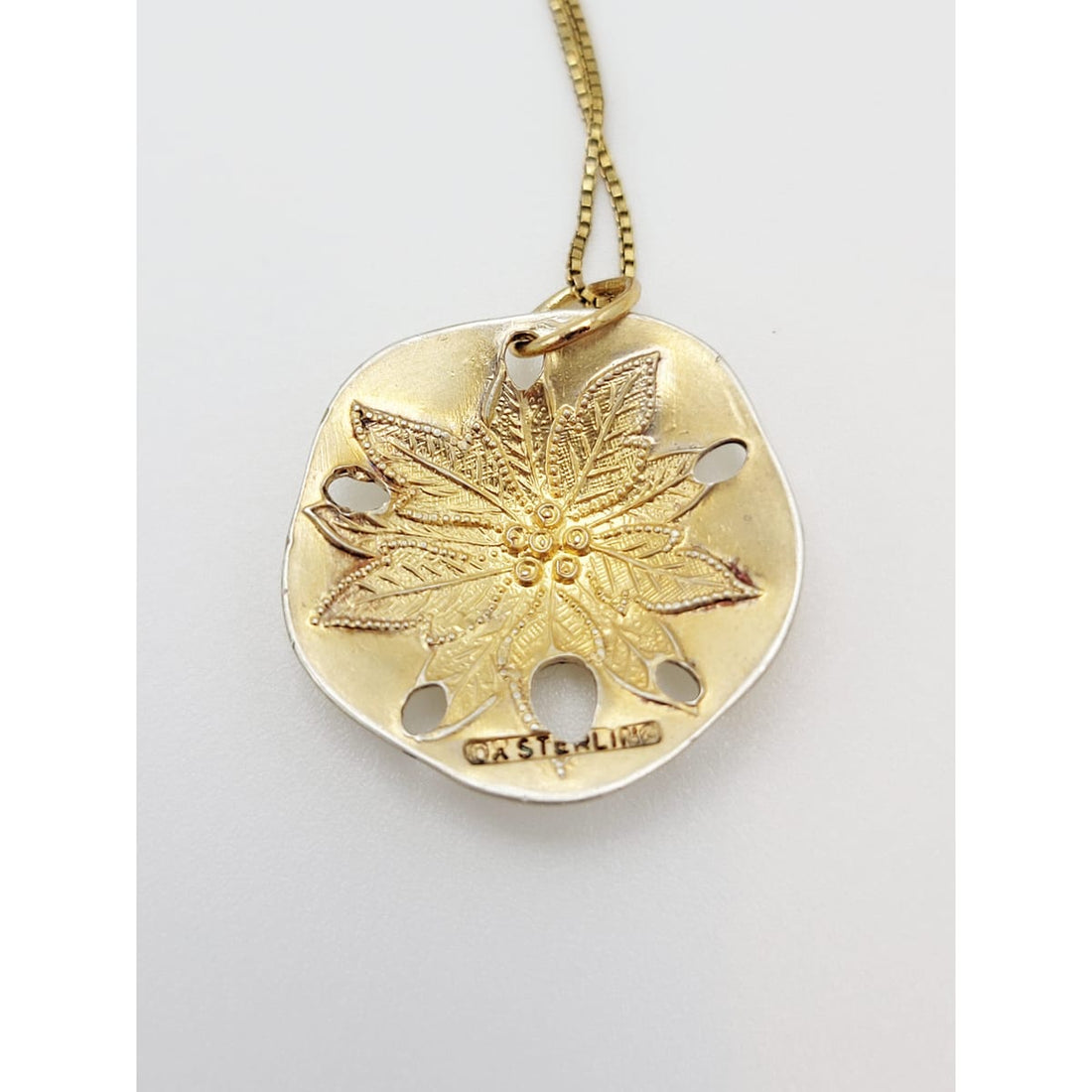 Tina Oxager Denmark Jewelry Rare Danish Designer Tina Oxager Sterling &amp; Enamel Sand Dollar Necklace 1992