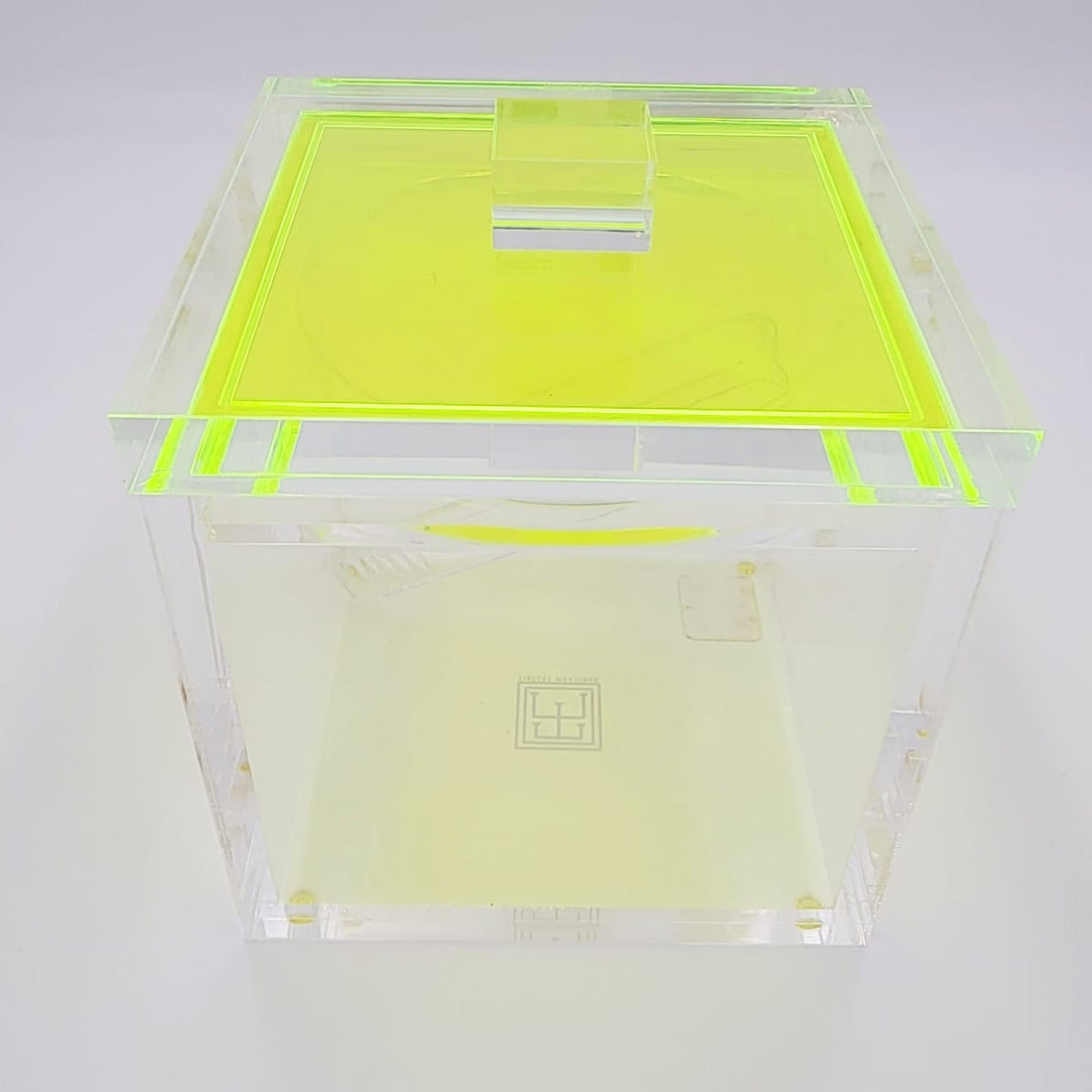Tinsley Mortimer Ice Bucket Neon Green Yellow Solid Lucite Ice Bucket 