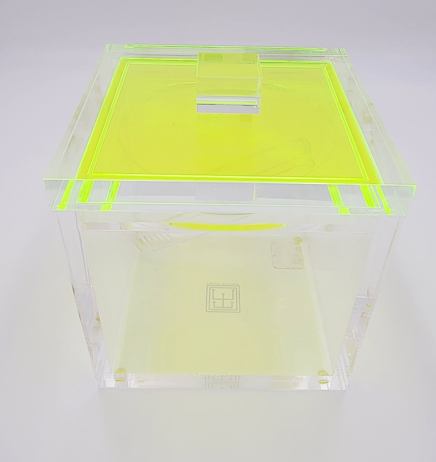 Tinsley Mortimer Ice Bucket Neon Green Yellow Solid Lucite Ice Bucket #1