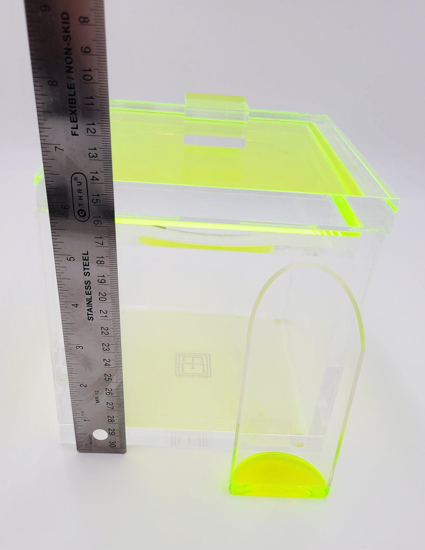 Tinsley Mortimer Ice Bucket Neon Green Yellow Solid Lucite Ice Bucket #1