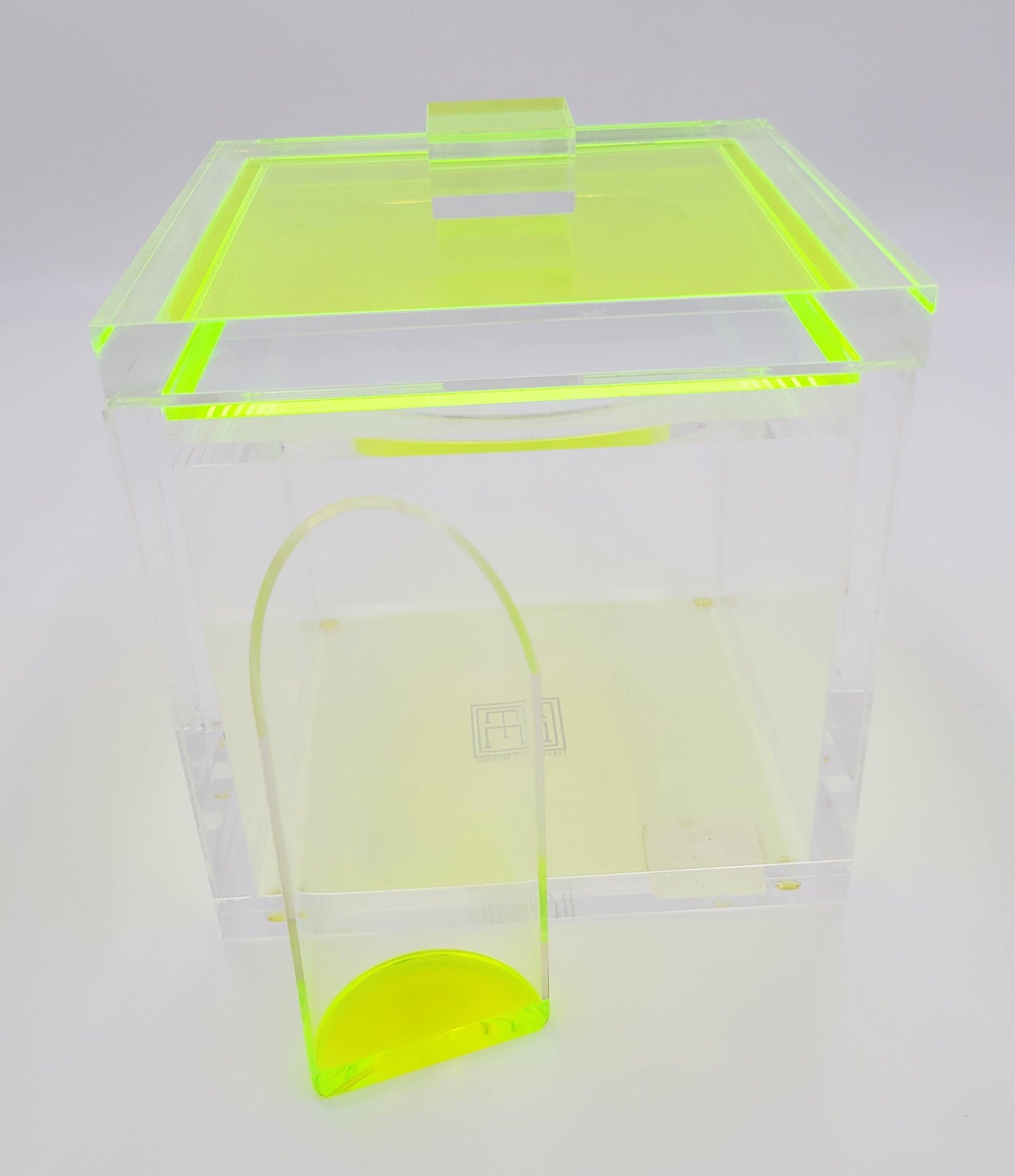 Tinsley Mortimer Ice Bucket Neon Green Yellow Solid Lucite Ice Bucket #1