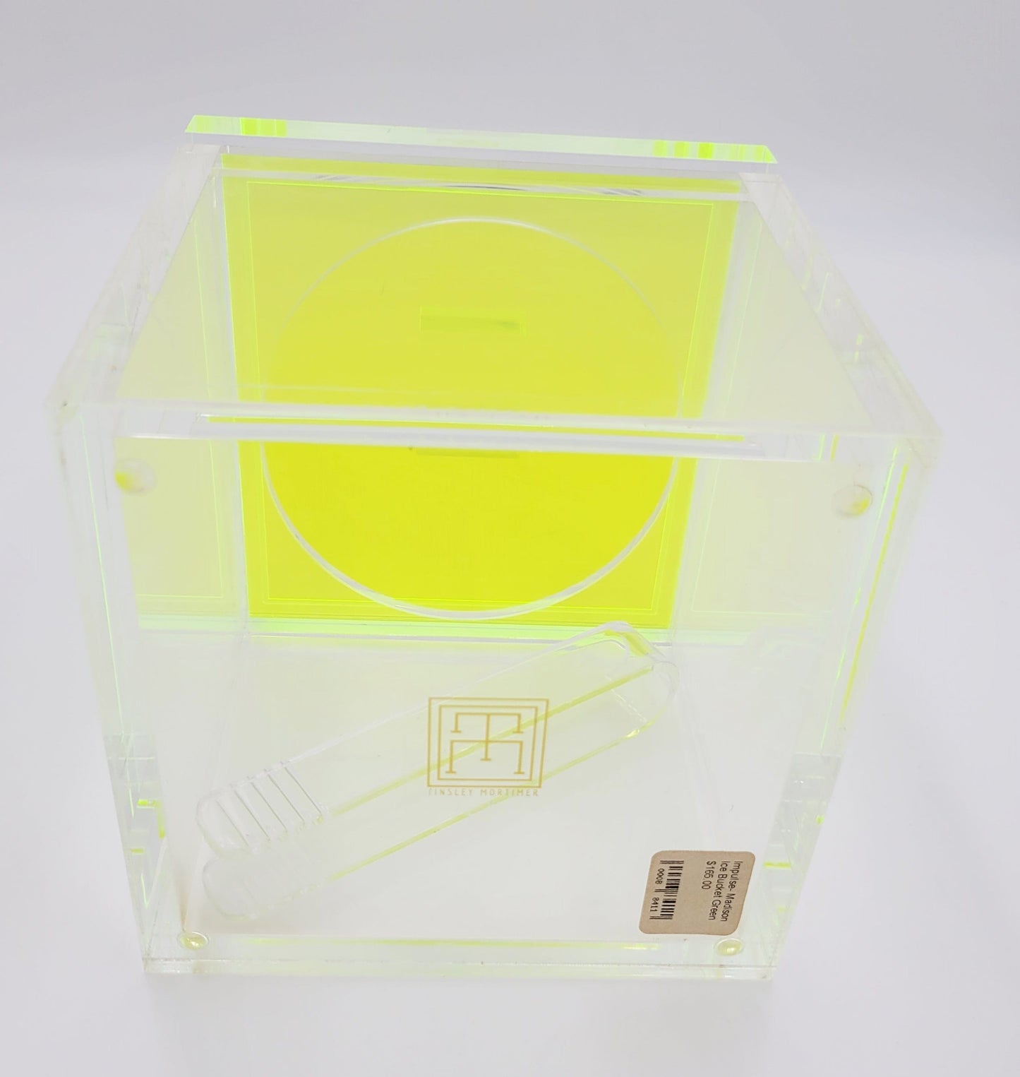 Tinsley Mortimer Ice Bucket Neon Green Yellow Solid Lucite Ice Bucket #2