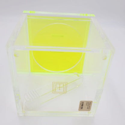 Tinsley Mortimer Ice Bucket Neon Green Yellow Solid Lucite Ice Bucket 