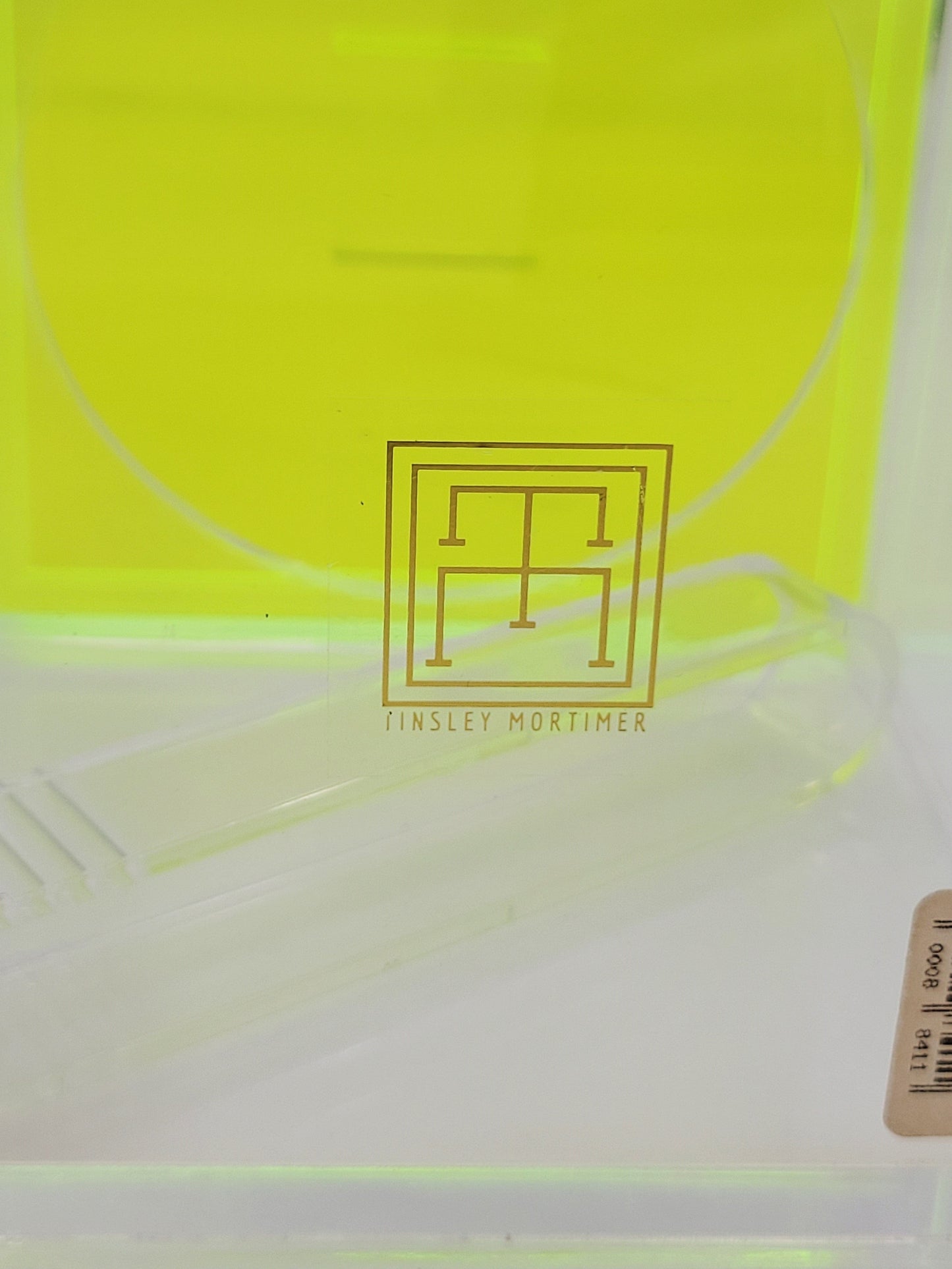 Tinsley Mortimer Ice Bucket Neon Green Yellow Solid Lucite Ice Bucket #2