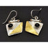 Designer Passiko True Sterling Silver & 22k Gold Drop Dangle Modernist Earrings, multicolor, geometric, glass - image 1 of 2