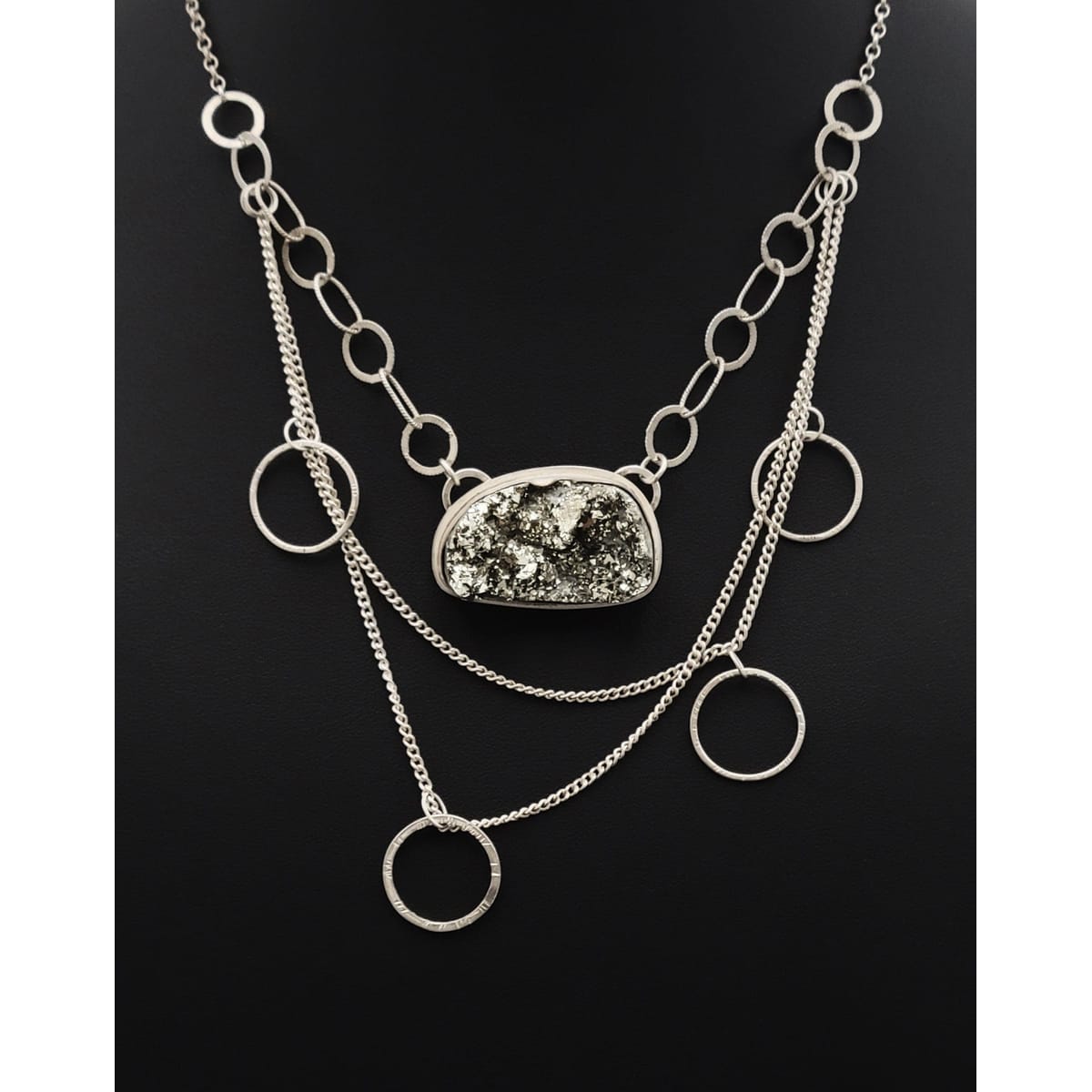 TMCMH Jewelry Designer Artisan Sterling Modernist Abstract Necklace