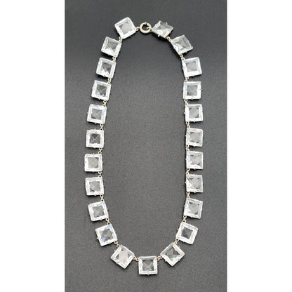 TMCMH Jewelry Japanese Sterling Clear Quartz Necklace Circa 1930s