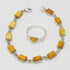TMHM Jewelry Vintage Sterling Silver Butterscotch Amber Ring Bracelet Set