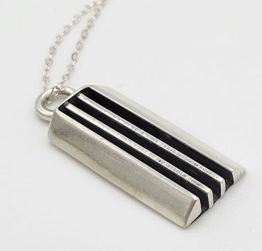 Tom Hawk Jewelry Tom Hawk Modernist Sterling Pendant Necklace Circa