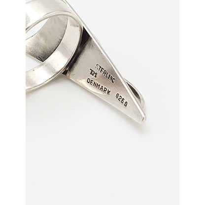 Torben Hermann Meier Jewelry Danish Torben Meier Sterling Moonstone Retro Atomic 3-D Large Ring 1950s