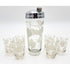 Vintage Barware Barware Vintage Lead Crystal Apples Leaves Martini Shaker w/ Matching Glassware Set &