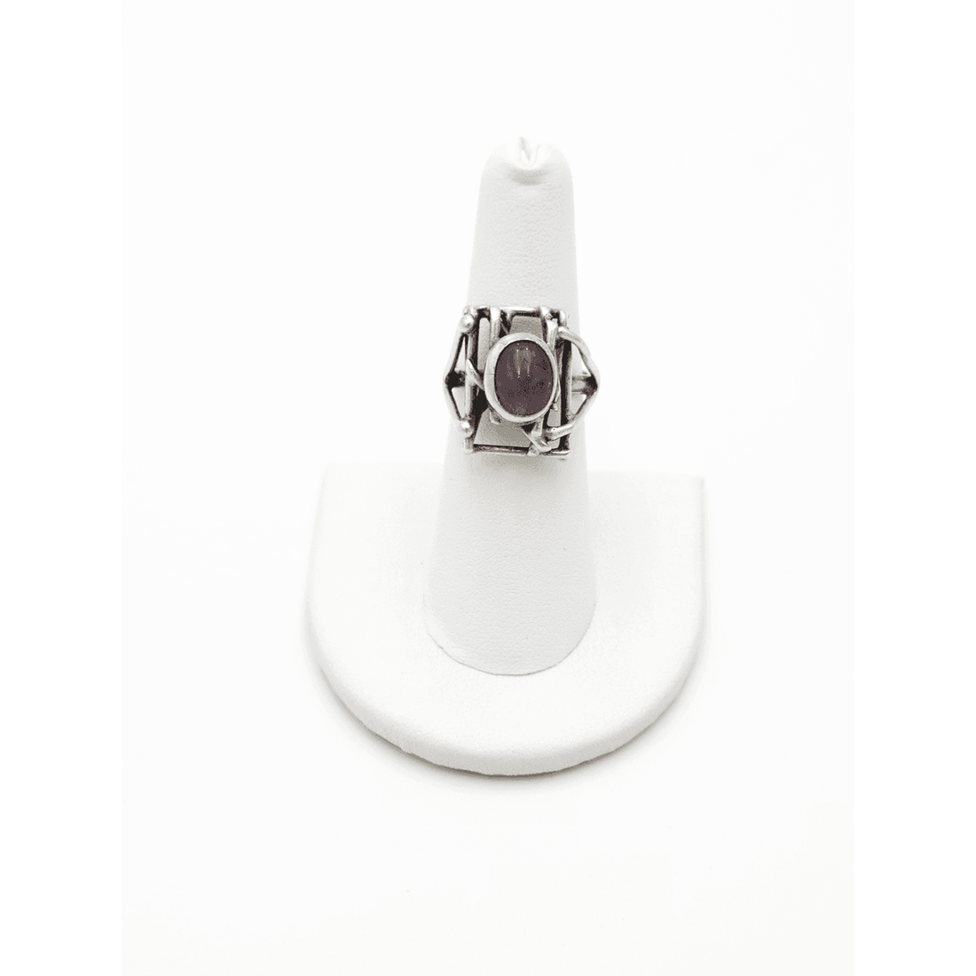 Vintage Sterling Amethyst Ring Jewelry Vintage Artisan Sterling Silver &amp; Amethyst Abstract Modernist Openwork Ring