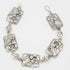 Vintage Sterling Bracelet Jewelry Vintage Art Deco Floral Panel Link Sterling Bracelet