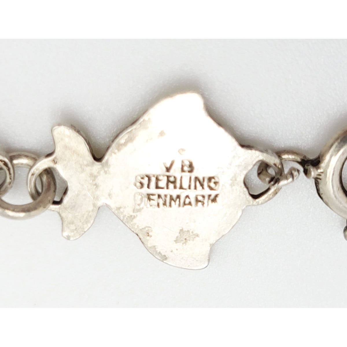 Volmer Bahner Jewelry Danish Volmer Bahner Sterling &amp; Yellow Enamel Fish Link Bracelet Circa 1950s