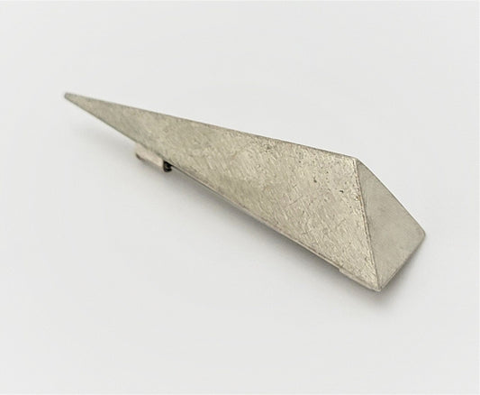 Zaremski Jewelry Retired 925S Zaremski HUGE 3-D Triangular Modernist Textured Brooch Pin Circa 1992